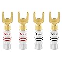 Nakamichi Excel Series 24k Gold Plated Spade Y Banana Plug 12-18 AWG Gauge Size 4mm Speakers Amplifier Hi-Fi AV Stereo Home Theatre Audio Wire Cable