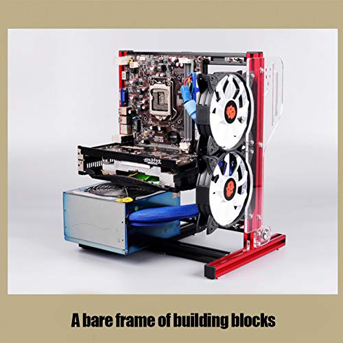 M-ATX ATX ITX Motherboard Chassis DIY Set, Bare Metal Frame Heat Dissipation Open Chassis Design, 7 Ports PCI 2.5inch/3.5inch Extended Hard Drive