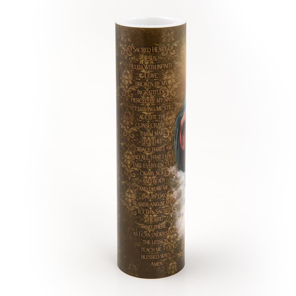 THE SAINTS COLLECTION Sacred Heart of Jesus LED Flameless Devotional Prayer Candle