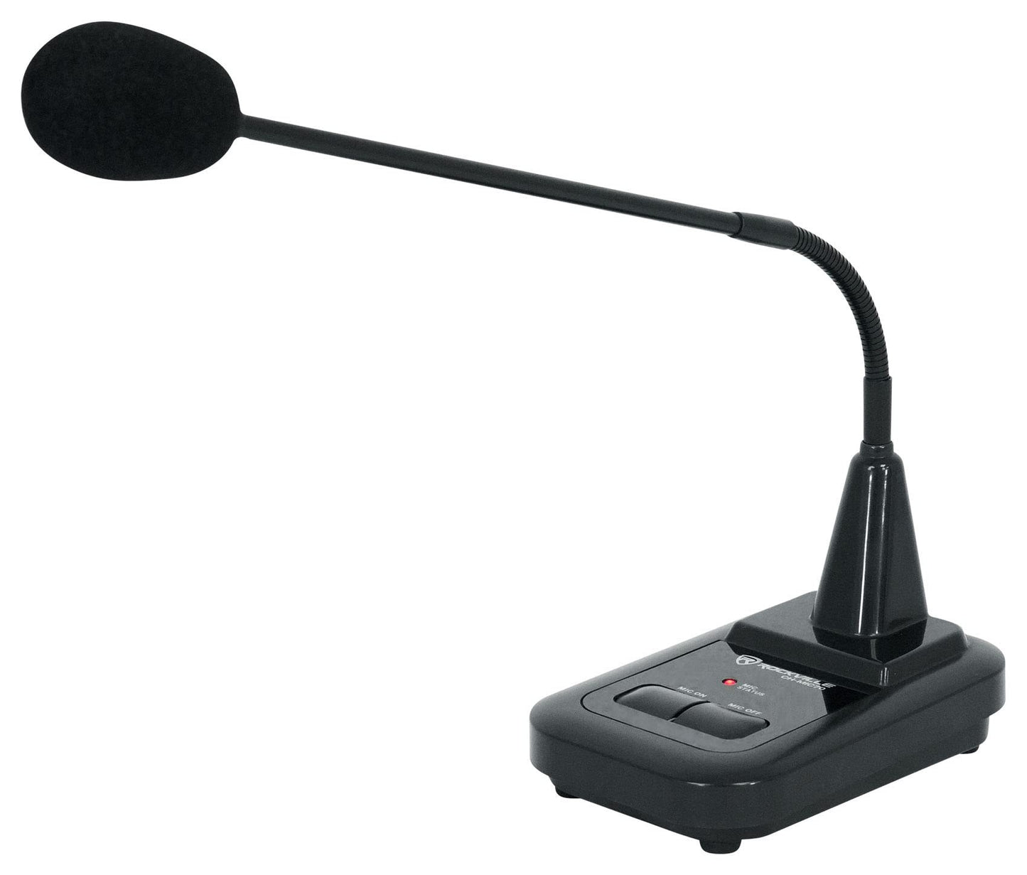 Rockville CH-MIC70 Push-to-Talk Condenser Gooseneck Paging Microphone, Built-in Chimes, Flexible Stand, for Commercial Announcements