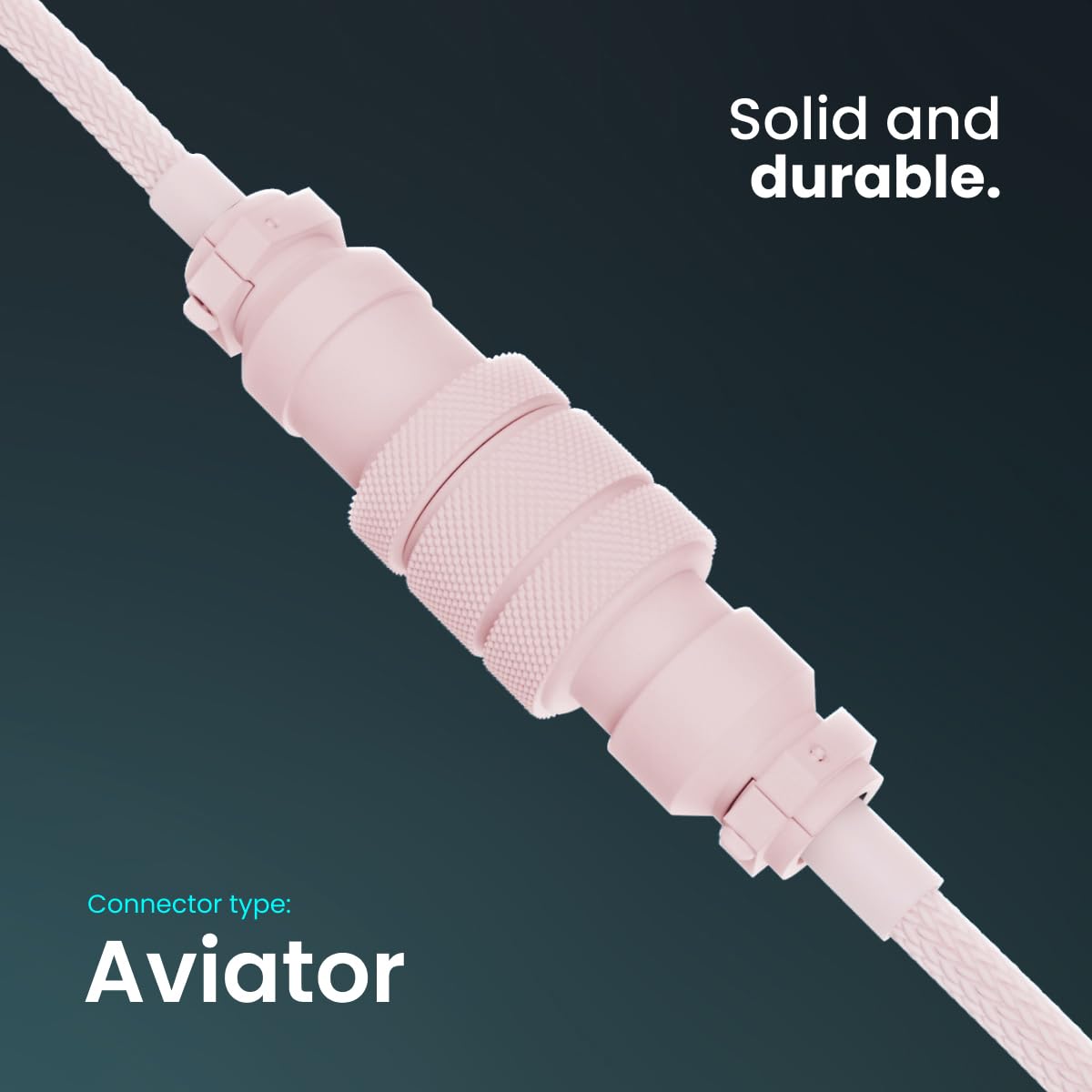 PWNAGE Ultra Custom Coiled Aviator USB C Cable for Gaming Keyboard, Double-Sleeved Mechanical Keyboard Cable with Detachable Metal Aviator, 1.8M USB-A