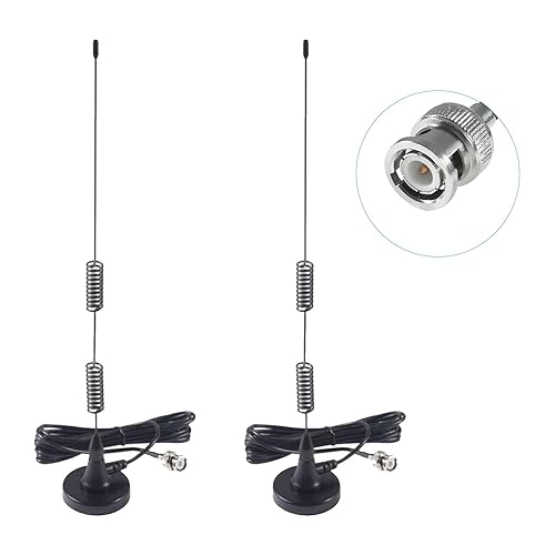 AEDIKO 2pcs Police Scanner Antenna HF VHF UHF 20-1300MHz BNC Male Antenna for Radio Shack Police Radio Scanner