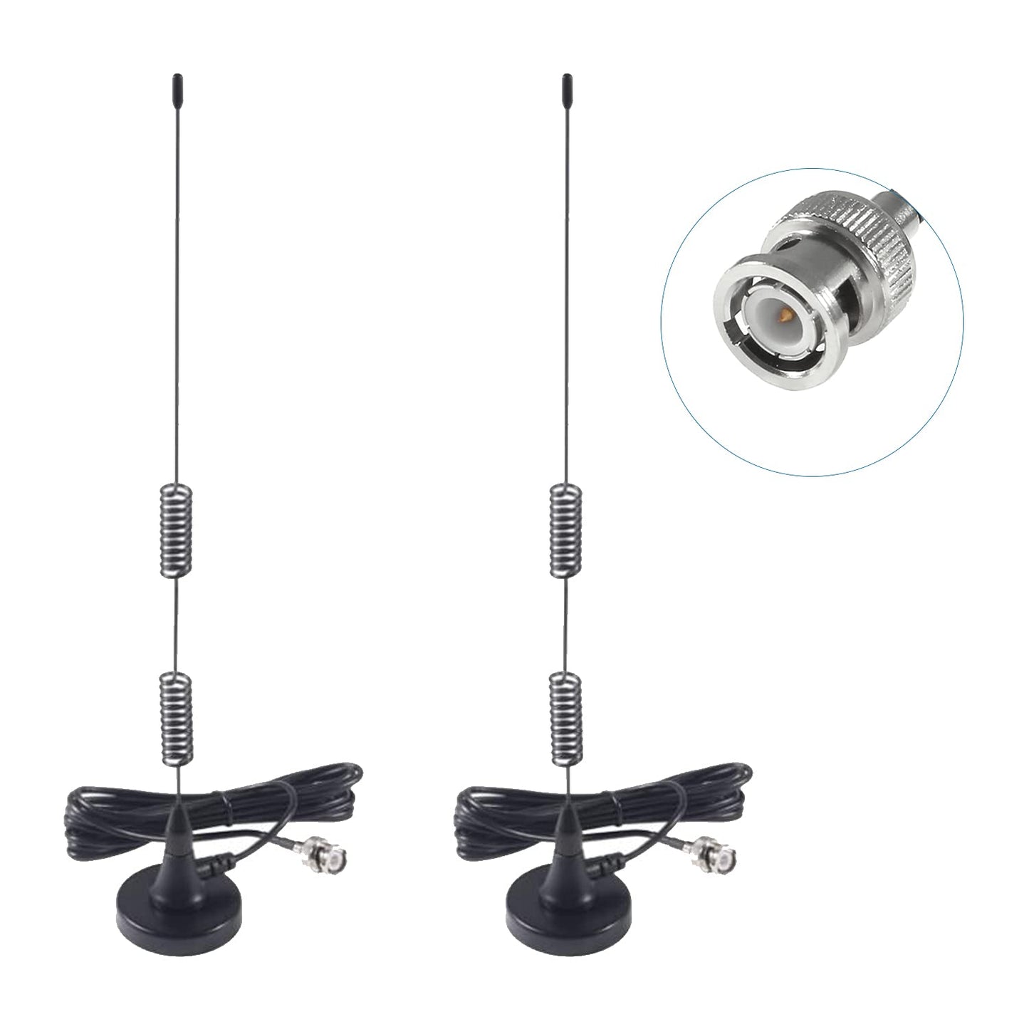 AEDIKO 2pcs Police Scanner Antenna HF VHF UHF 20-1300MHz BNC Male Antenna for Radio Shack Police Radio Scanner