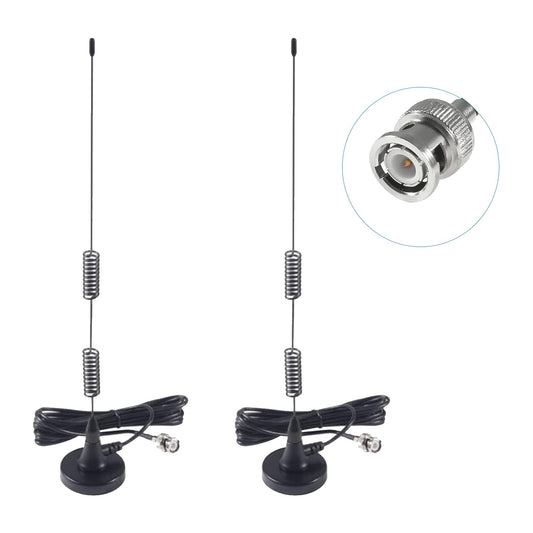 AEDIKO 2pcs Police Scanner Antenna HF VHF UHF 20-1300MHz BNC Male Antenna for Radio Shack Police Radio Scanner