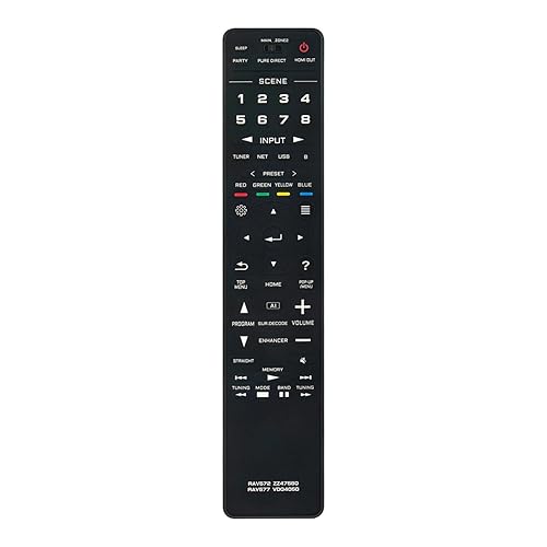 RAV577 VDQ4050 Replacement Remote Control for Yamaha AV Receiver Home Theater System in Living Rooms or Rooms, No Programming or Pairing Needed