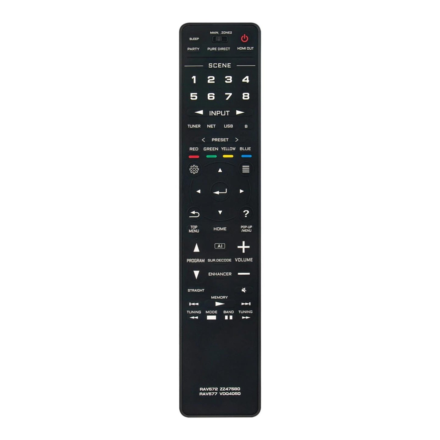 RAV577 VDQ4050 Replacement Remote Control for Yamaha AV Receiver Home Theater System in Living Rooms or Rooms, No Programming or Pairing Needed