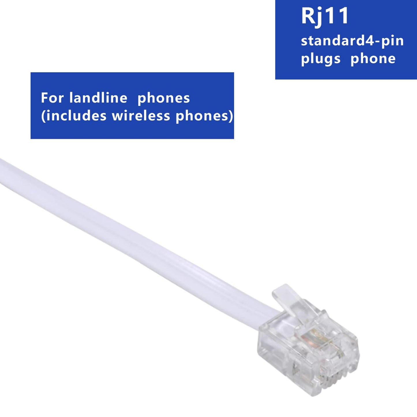 Yumiwoow Phone Line Splitter,Telephone Splitter,with RJ11 6P4C Plugs,Suitable for Telephone,Fax Machine (White /12 Pack)