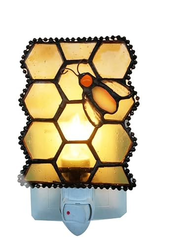 HUIMEIJU Tiffany Glass Night Light for Bedroom, Study, Aisle