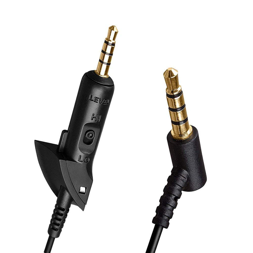 Alitutumao Replacement Audio Extension Cable Cord Wire Compatible with Bose QuietComfort QC15 Headphones with in line Mic (Black)