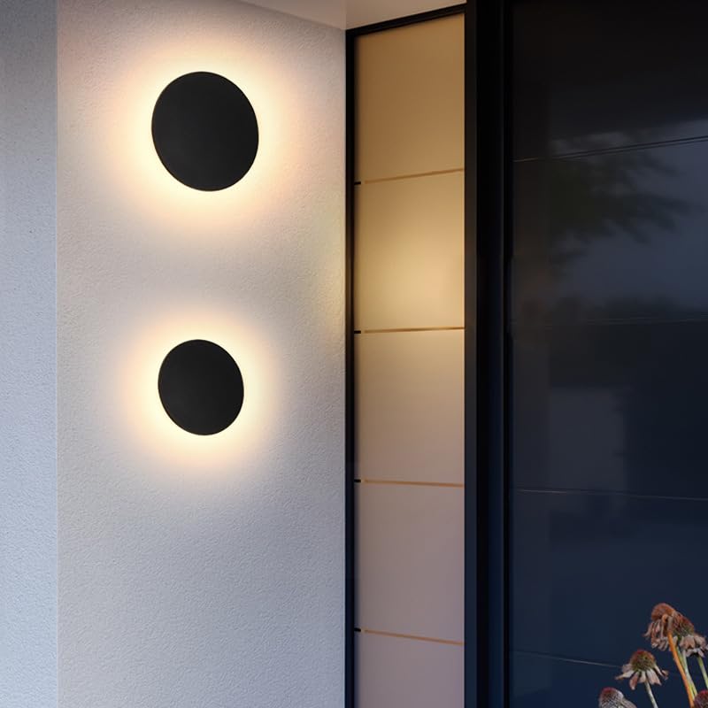 Daxng Outdoor Wall Lights, 12W Indoor LED Wall Light 3000K Modern Outdoor Sconce Black Square Wall Light Aluminum Waterproof Wall Mount Light