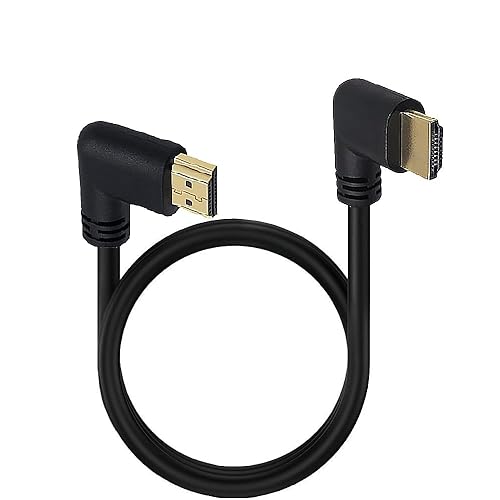 Kework 1.5ft 18Gbps 4K@60Hz HDMI Cable, Left Angle to Right Angle HDMI 2.0 Male Adapter HD High Speed Shield Cord for Xbox HDTV PS4 PS5 Switch