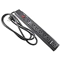 CablesOnline, 7 Outlets 1200-Joules Surge Protector Power Strip with 5 Horizontal Outlets + 2 Adapter Outlets & 6-Foot Right-Angle Cable, SP-050