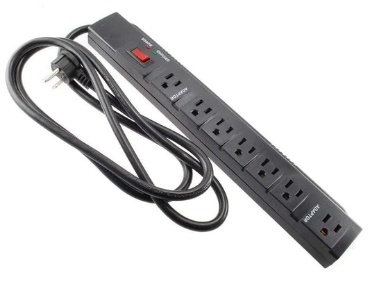 CablesOnline, 7 Outlets 1200-Joules Surge Protector Power Strip with 5 Horizontal Outlets + 2 Adapter Outlets & 6-Foot Right-Angle Cable, SP-050
