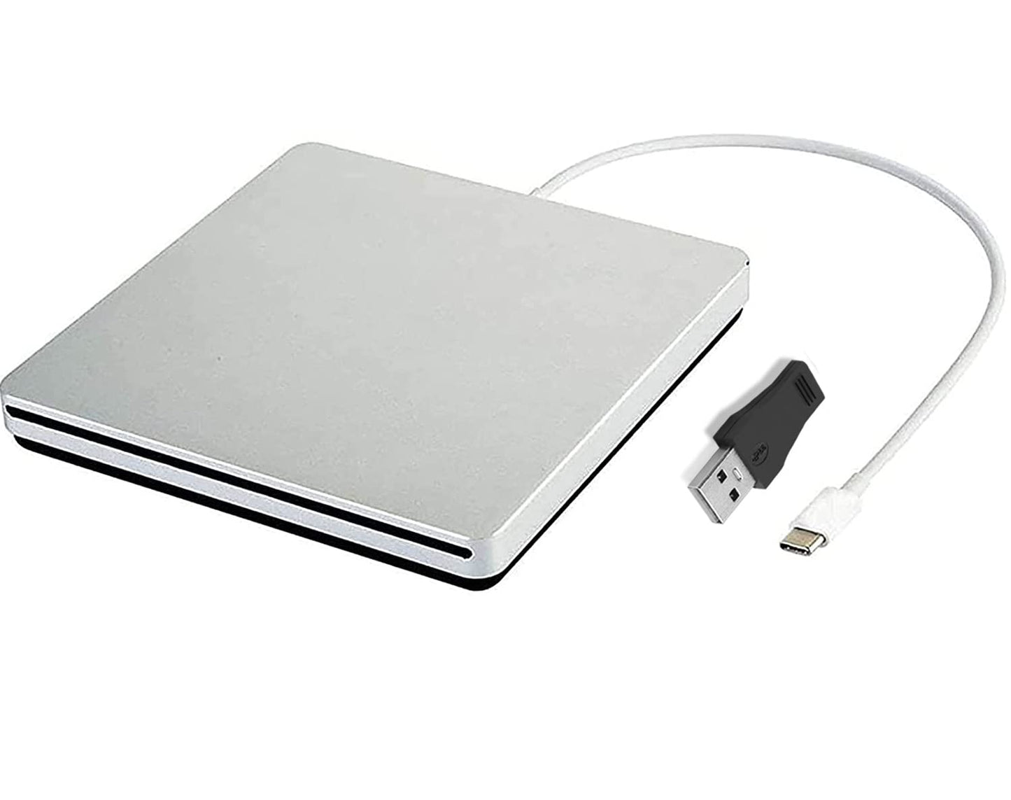 Aouan External CD DVD Drive Burner/Portable/Slim/Reader/Type-c/USB-C Drive(Equipped with USB 3.0 Adapter) for MacBook Pro/PC/Mac/Laptop/Air Windows7/