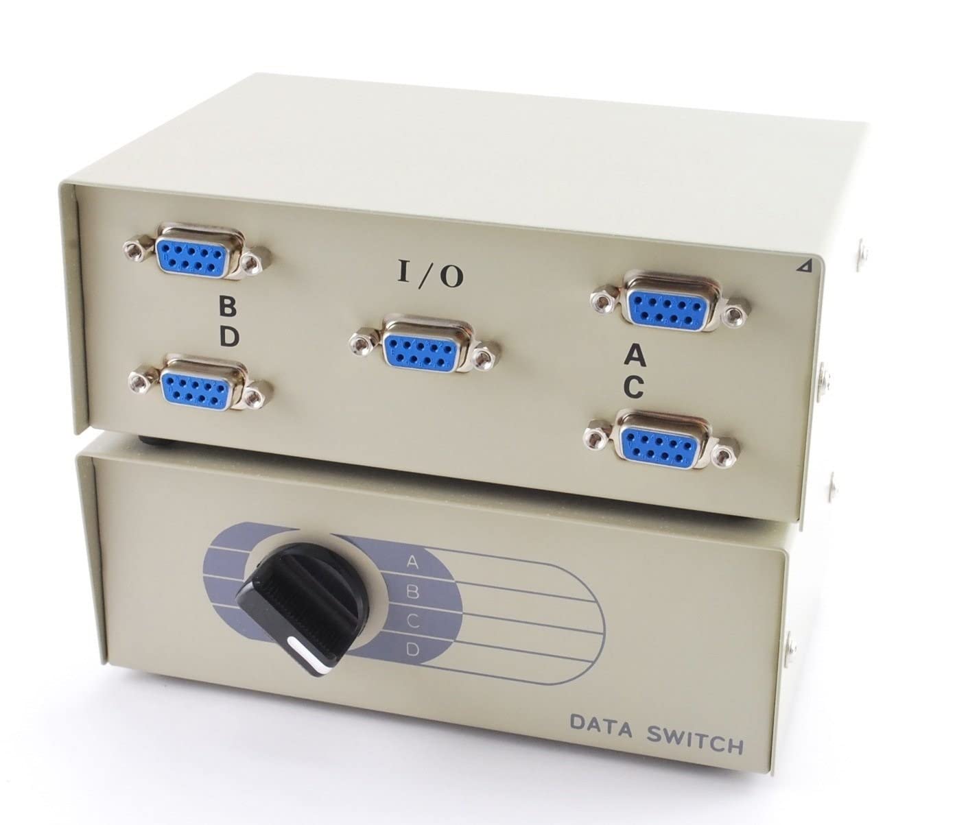 CablesOnline 4-Way Metal ABCD DB9 Manual Rotary Switch Box (SB-023)