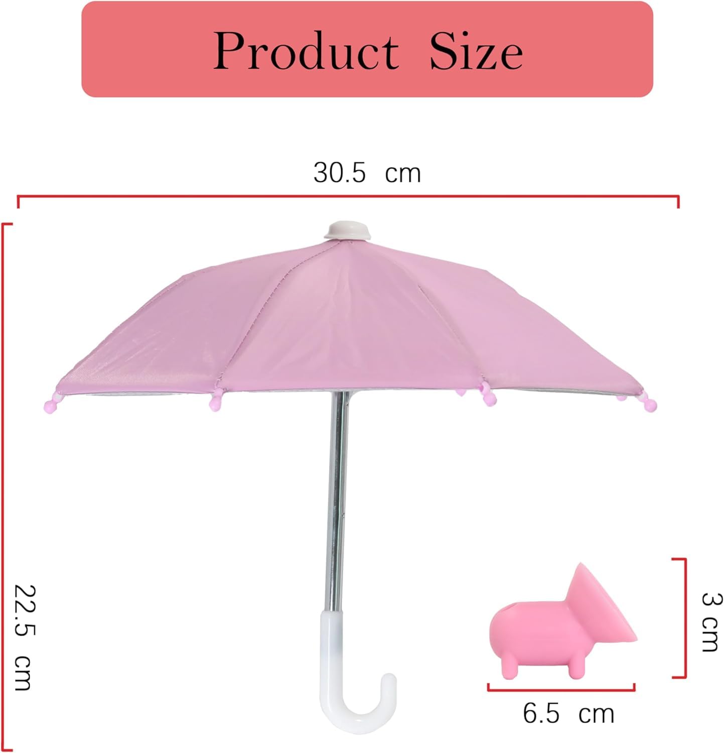 HZZADZXW 2 Pack Cell Phone Umbrella for Sun Shade, Universal Adjustable Stand With Cute Piggy Suction Cup, Outdoor Anti-reflective Glare Blocking Cell