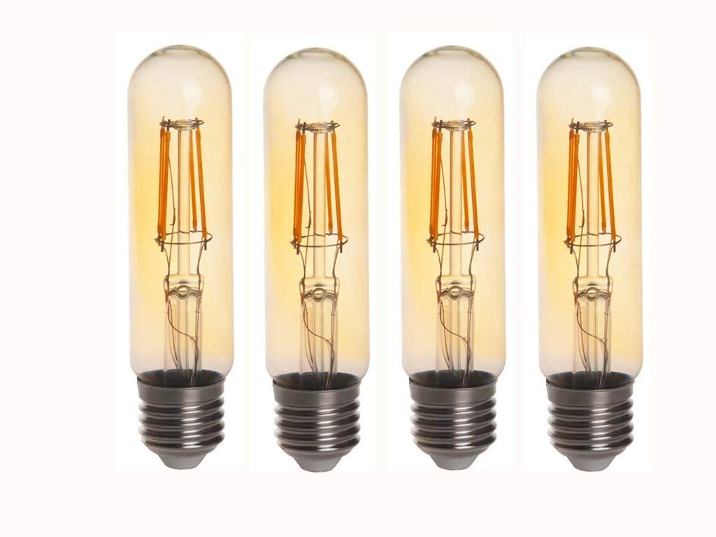 Vintage Edison LED Bulb T10/T125 LED Bulbs 4W Antique COB Tubular Filament LED Bulb Tubular Edison Style LED Filament Bulb T10,Dimmable,E26/E27