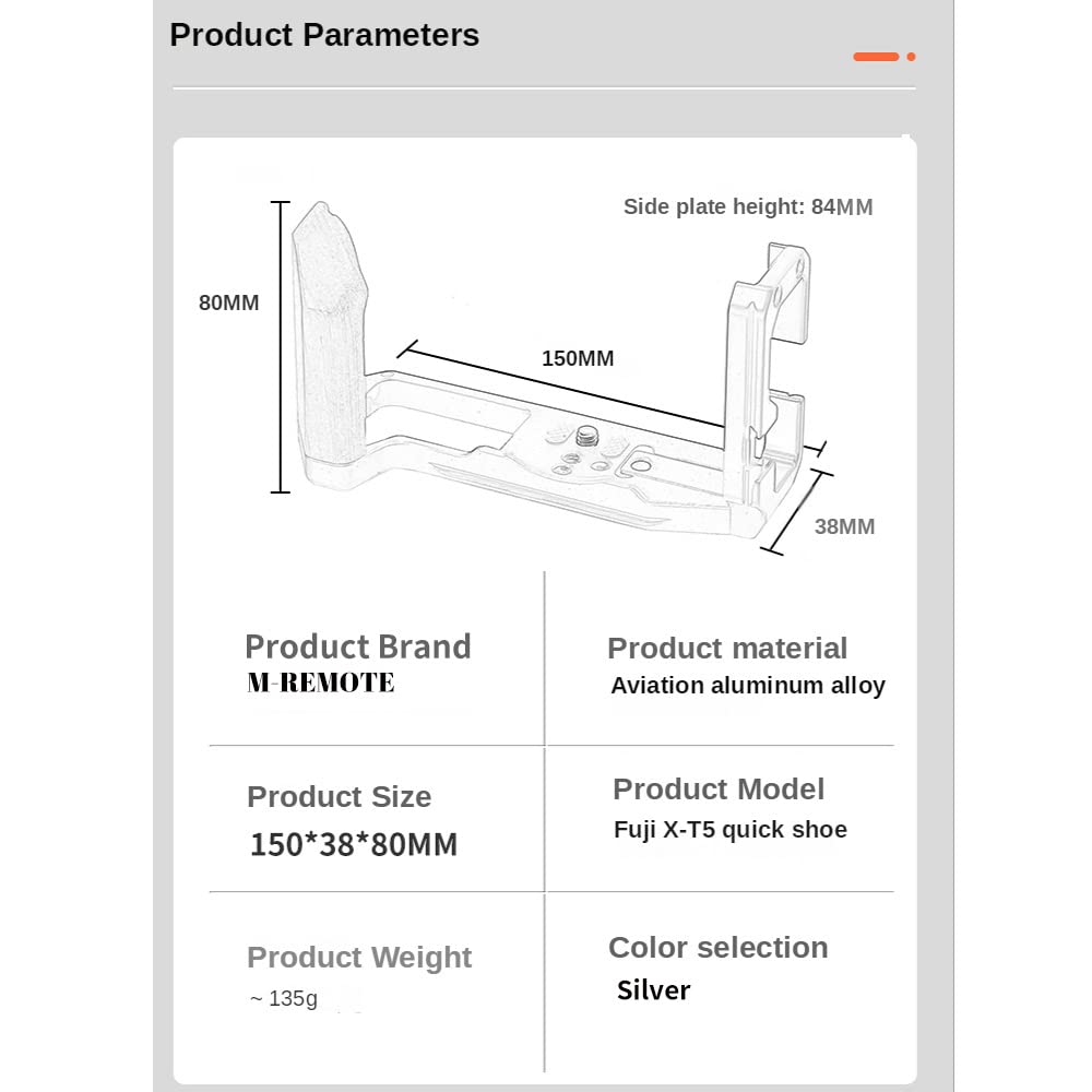 M-REMOTE Quick Release L Plate Bracket Holder Hand Grip for Fuji XT5 Grip Camera for Arca Swiss Tripod Head Special l-Shaped Board of Wooden Handle