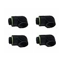BXQINLENX Black Chrome G 1/4" Male to Female 90° Rotary Enhance Multi-Link Adapter Fitting for Computer Water Cooling System(4 PCS)