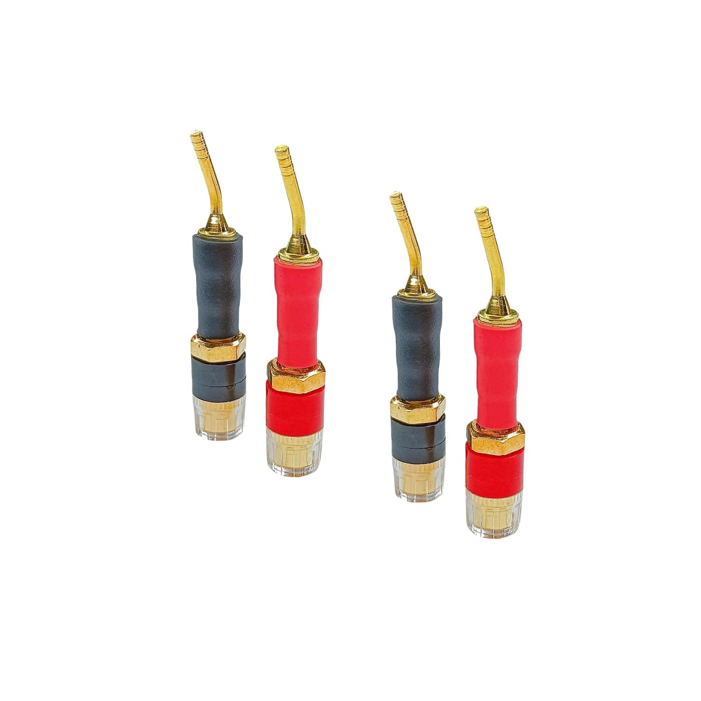 Funayama Pin to Banana Jack Adapter 4-Pack, 24K Gold Plated Speaker Wire Connector, Compatible for Yamaha, Denon, Marantz Amplifier Receiver, Home