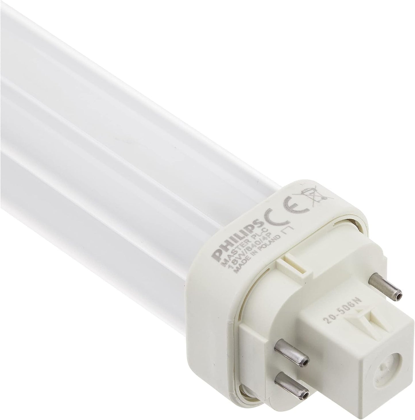 Philips Lighting 383331 PL-C Linear Compact Fluorescent Lamp 18 Watt 4-Pin G24q-2 Base 1200 Lumens 82 CRI 4100K Cool White Alto