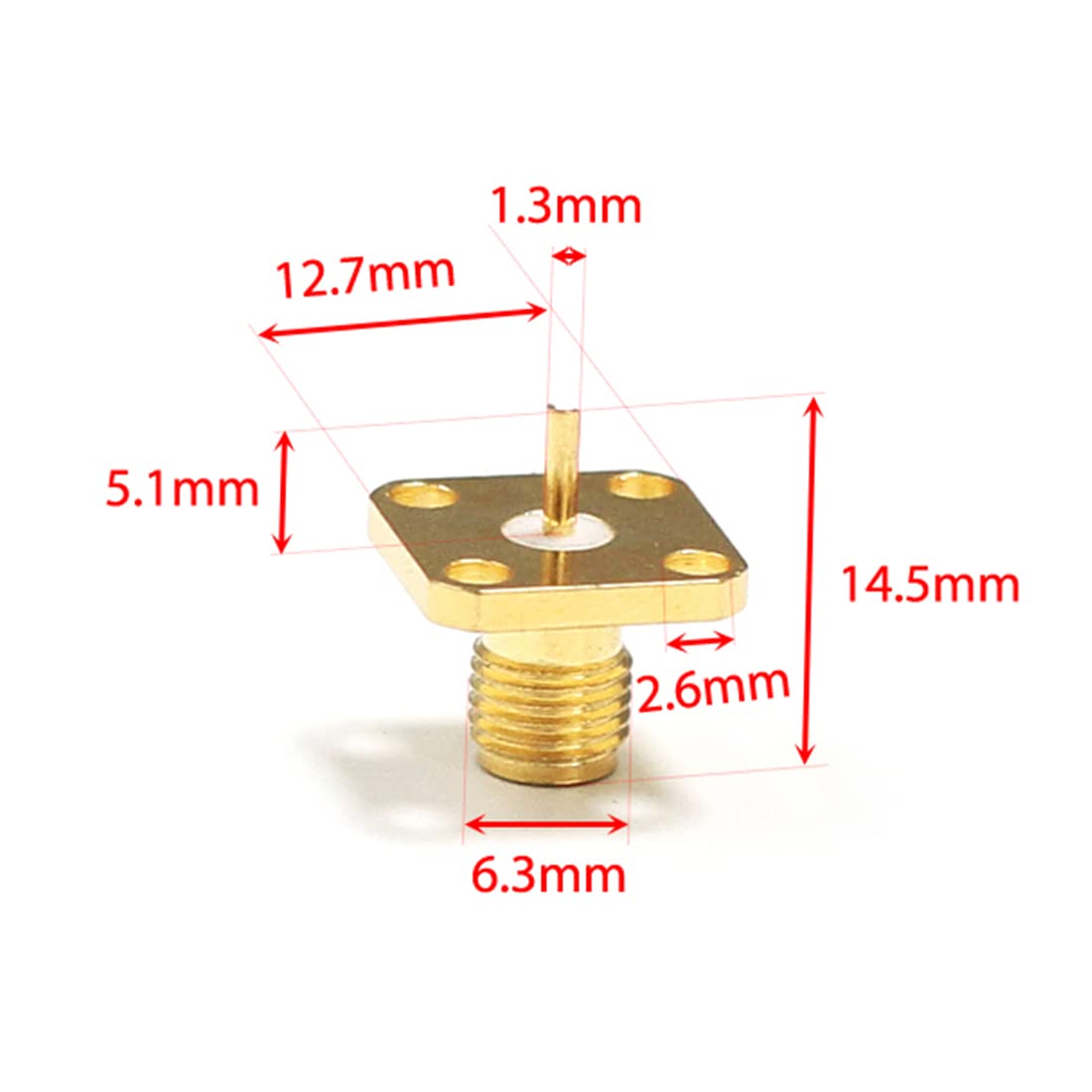 DexMRtiC 10pcs SMA Female 4-Hole Panel Mount Flange Chassis RF Coax Connector with Solder Cup Straight USA Shipping (Solder Cup)
