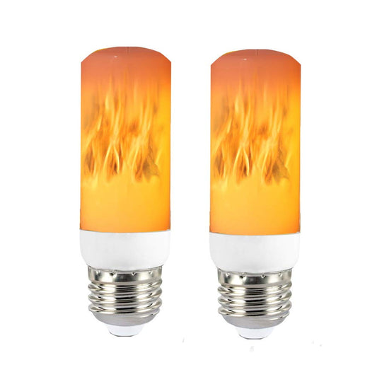 QLEE Led Flame Effect Light Bulb 3w Flickering Fire Light Bulbs with Upside Down Effect Yellow Flame Bulb E26 Vintage Atmosphere for Christmas Holiday