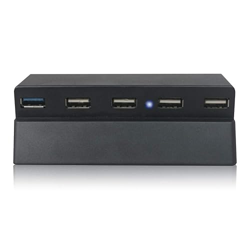 Bealuffe USB Hub for PS4Slim Gaming Console, USB Extender Splitter, Extra USB Ports