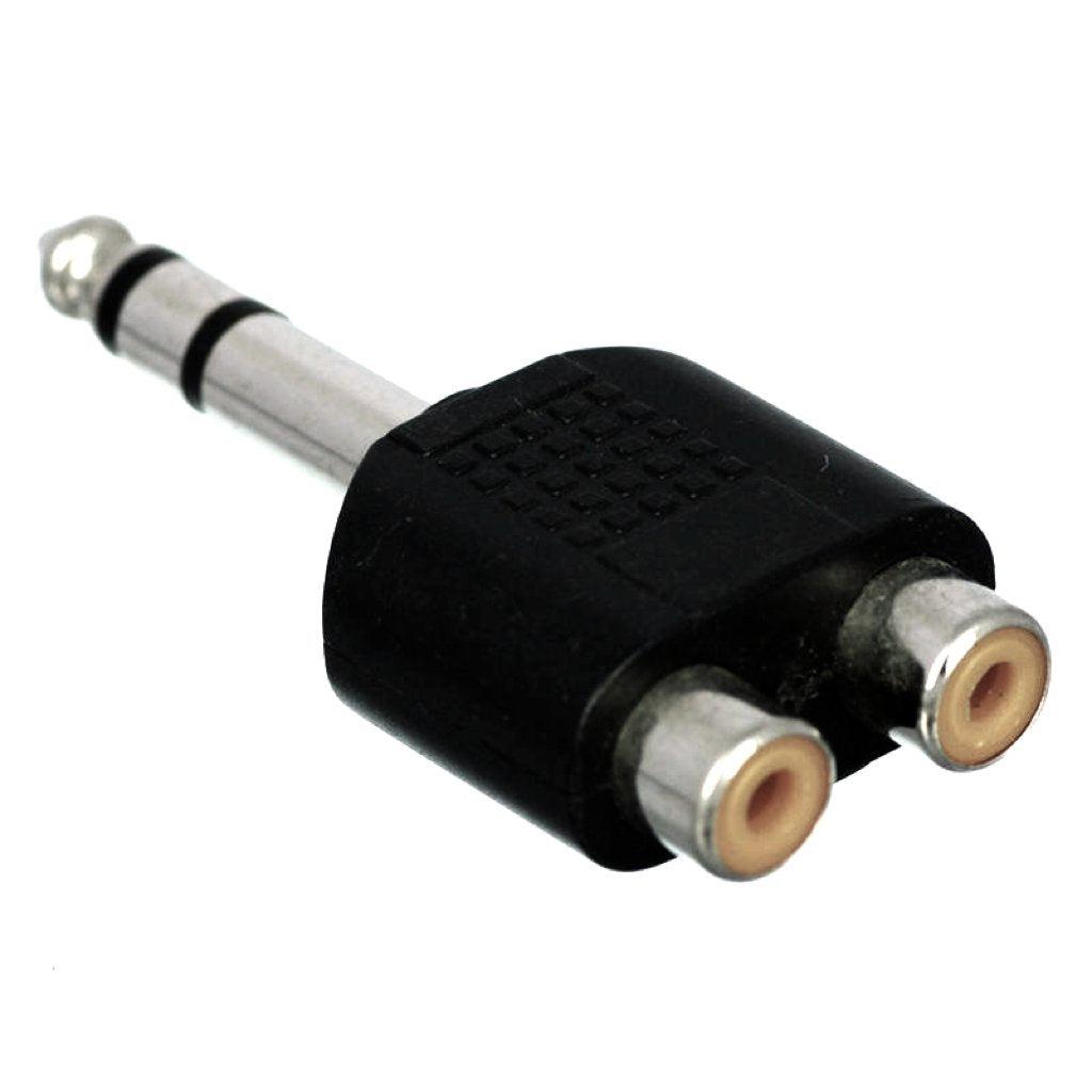 CESS 6.35mm TRS Male to Dual RCA Female Audio Breakout, 4 Pack