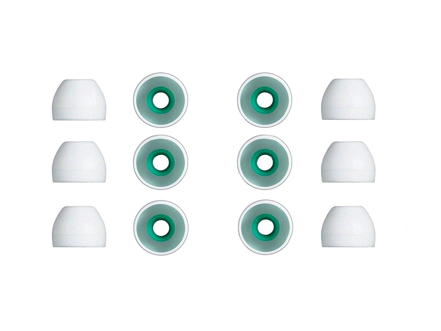 NICKSTON 12 pcs (M) Medium White Hybrid Replacement Set Earbuds Eartips Compatible with Sony XBA, MDR and DR Series in-Ear Earphone Headsets