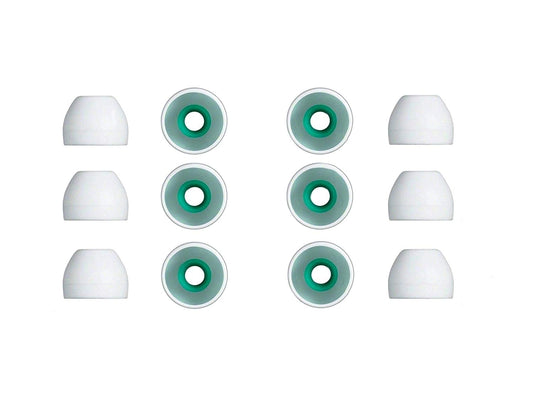 NICKSTON 12 pcs (M) Medium White Hybrid Replacement Set Earbuds Eartips Compatible with Sony XBA, MDR and DR Series in-Ear Earphone Headsets