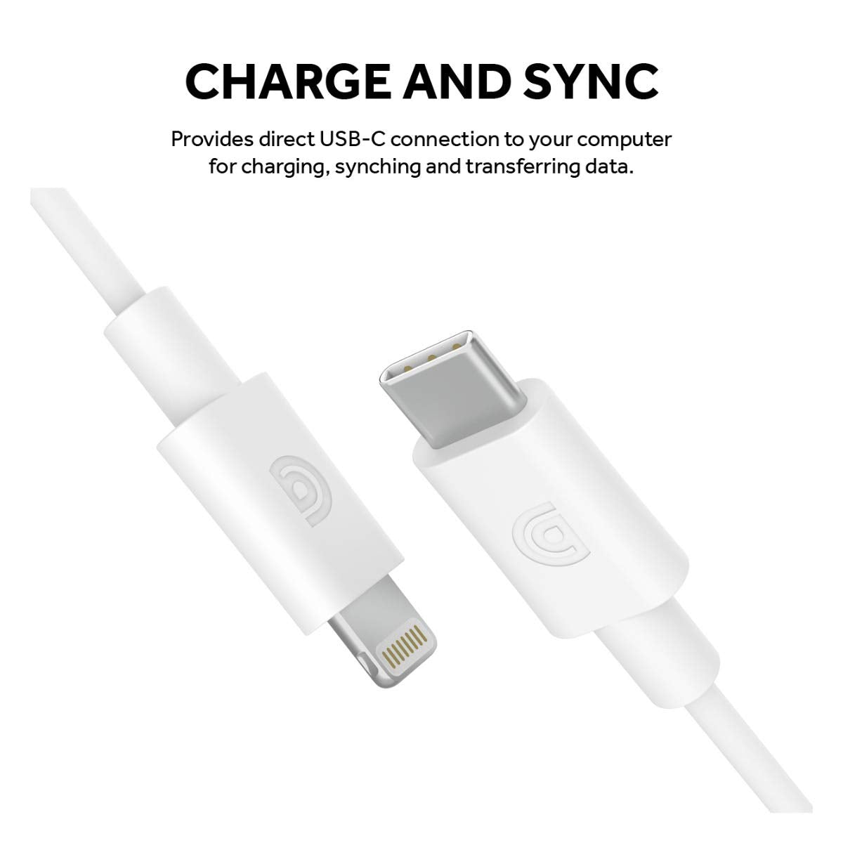 Griffin MFI Charge/Sync Cable Apple Lightning to USB-C 1.2M - White - GP-066-WHT