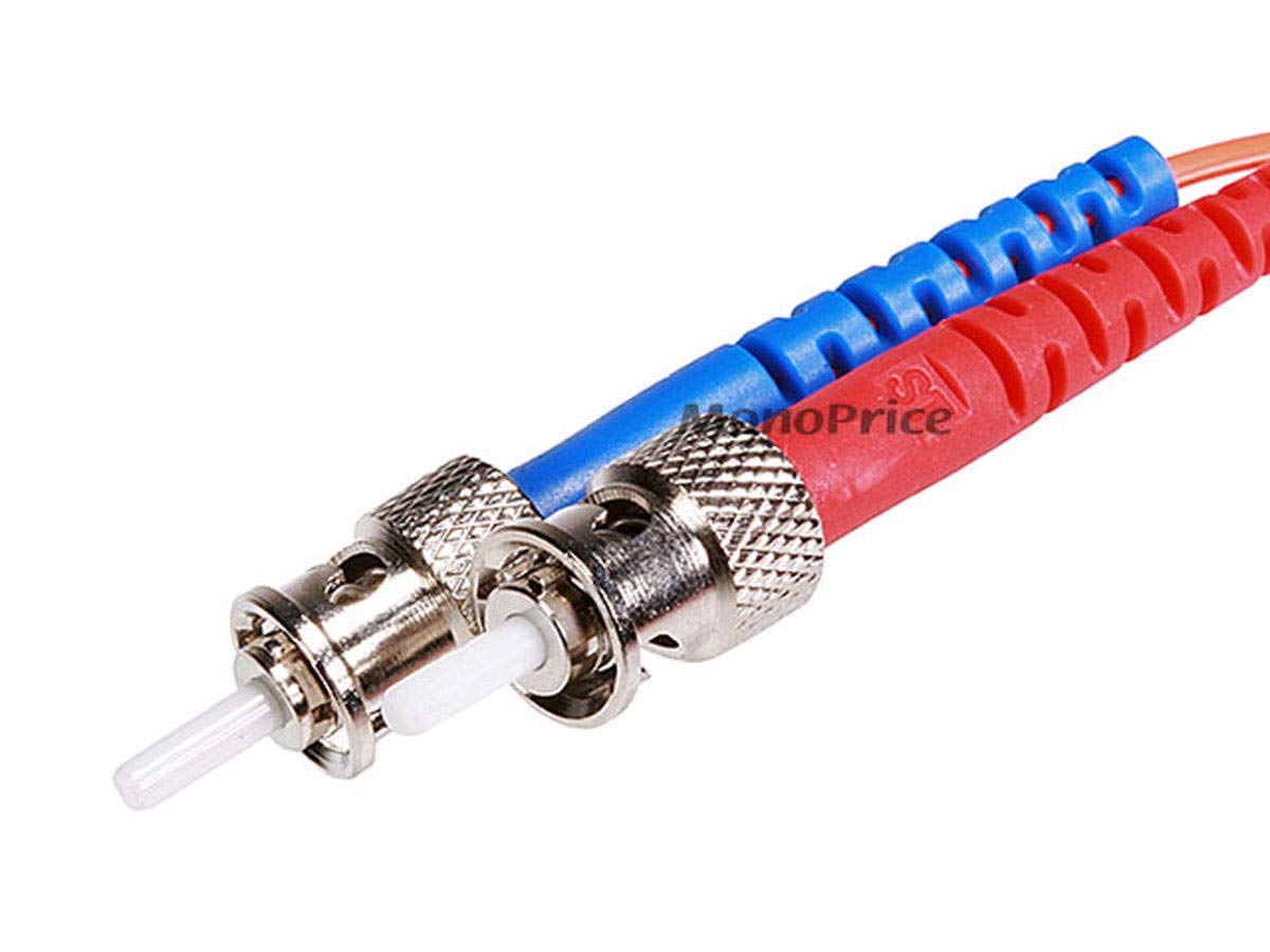 Monoprice Fiber Optic Cable, ST/ST, OM1, Multi Mode, Duplex - 2 meter (62.5/125 Type) - Orange