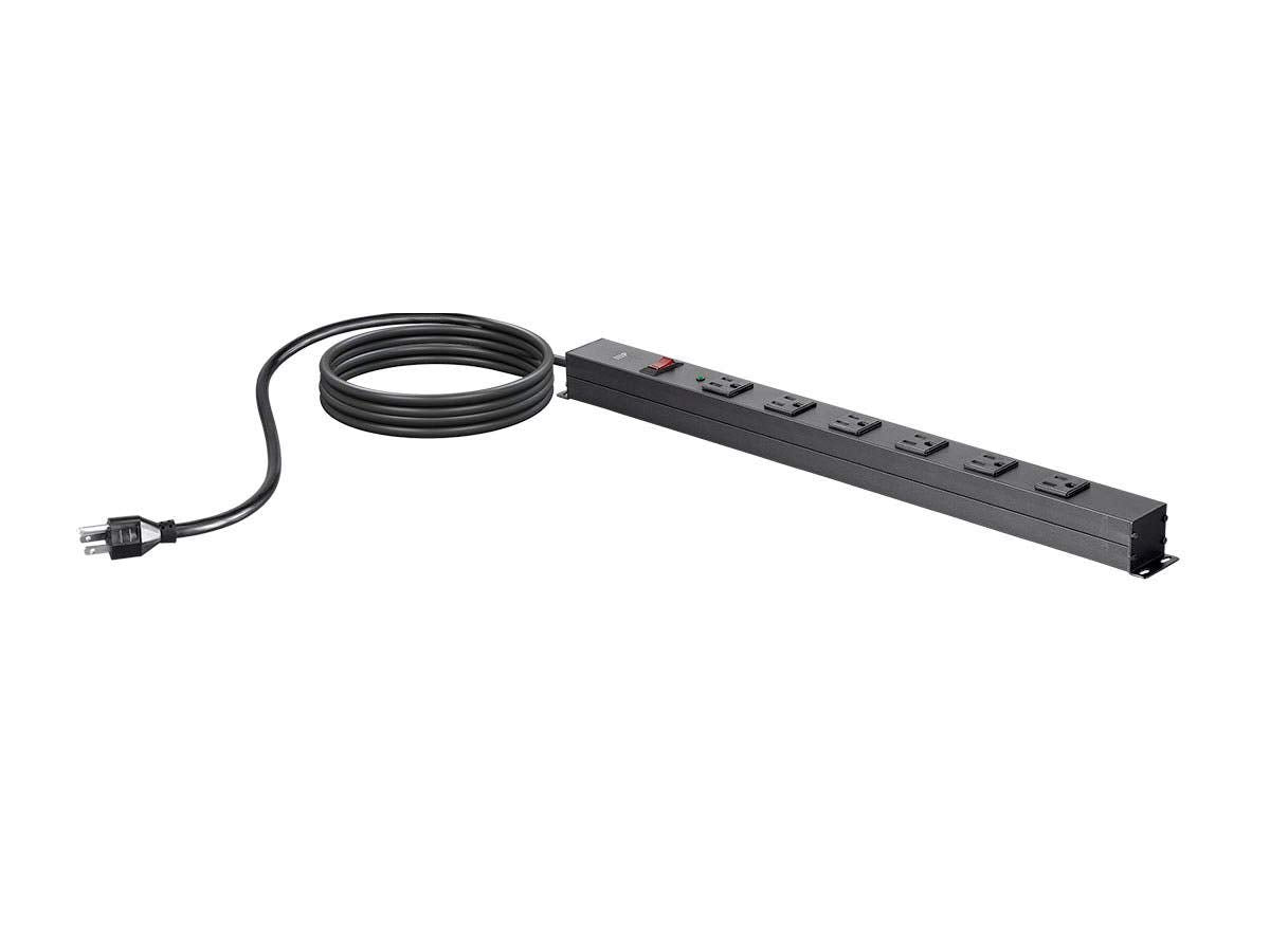 Monoprice 6 Outlet Metal Surge Protector Power Strip - with 15 Feet Cord and Surface Mount Tabs, 540 Joules, UL Certified, EMI/RFI Protection