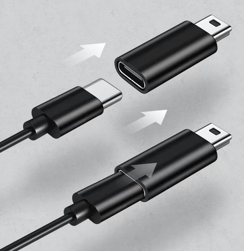 Accessonico 2Pack USB C to Mini USB Adapter, Type C Female to USB Mini Female Connector Replacement for GoPro Hero 3+, Dash Cam, GPS, Digital Camera…