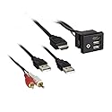 Axxess AX-GMUSBAUX-3 3 Foot USB, AUX & HDMI Replacement Panel for Select 2014-UP GM Vehicles, Black