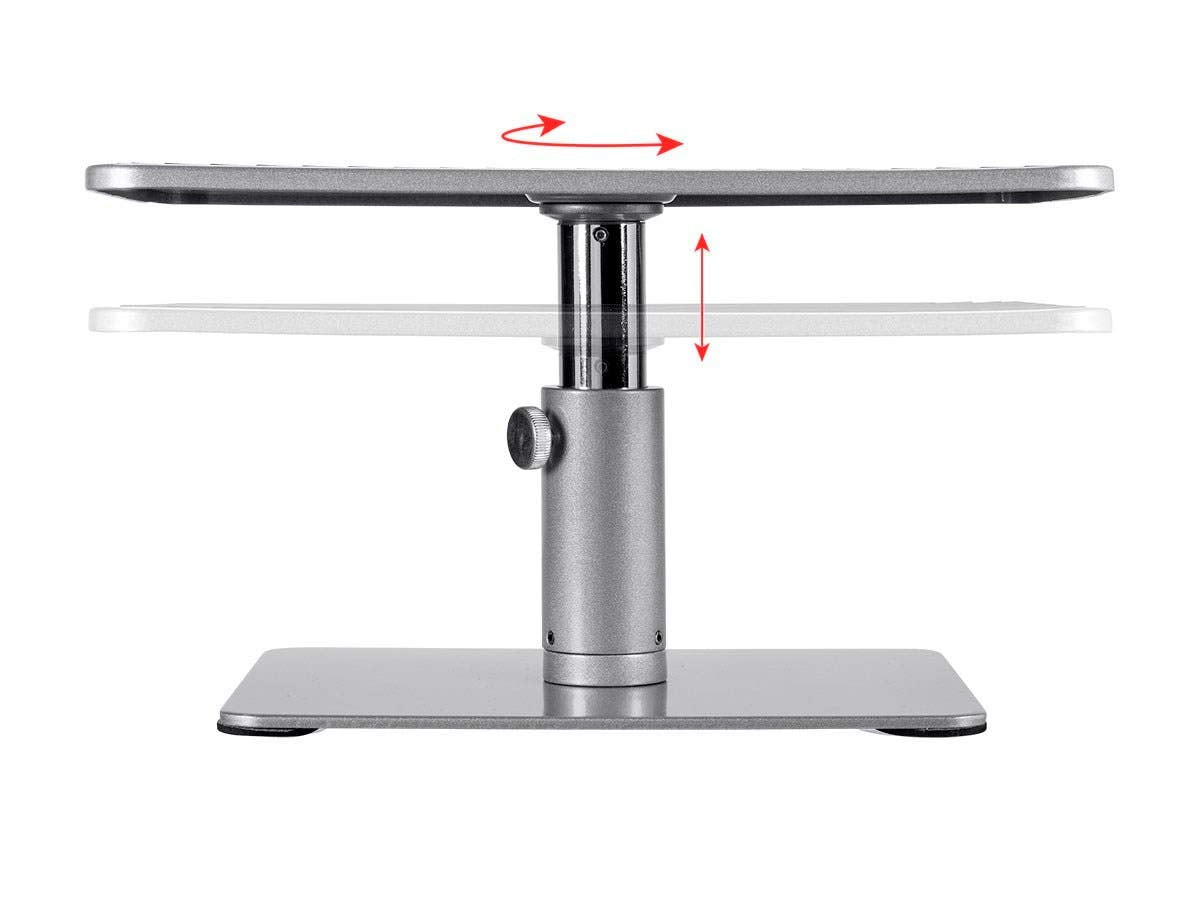 Monoprice Universal Monitor Riser Stand - Raises Monitors 4.6 to 6.5 Inches, Silver Finish - Workstream Collection