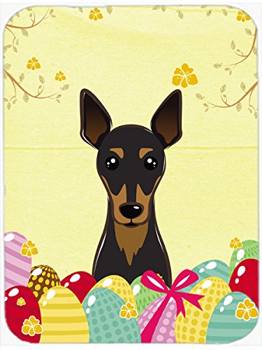 Caroline's Treasures BB1922MP Min Pin Easter Egg Hunt Mouse Pad, Hot Pad or Trivet for Home Office Gaming Working Computers Laptop Mouse Mat,Washable