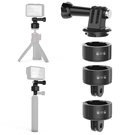 SUREWO Quick Release Base Mount Kit for GoPro,Magnetic Suction & Swivel Lock Adapter Compatible with GoPro Hero 13 12 11 10 9 8 7 6 5 Black,DJI Osmo