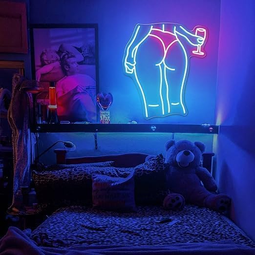 Hoomdycm Lady Back Neon Sign, Pink LED Sign, Neon Lights for Bedroom with Woman Pattern, Neon Signs for Wall Decor, LED Light up Sign for Man Cave