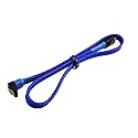 Darkside 45cm (18") SATA 3.0 180° to 90° Data Cable with Latch - Blue UV (DS-0082)
