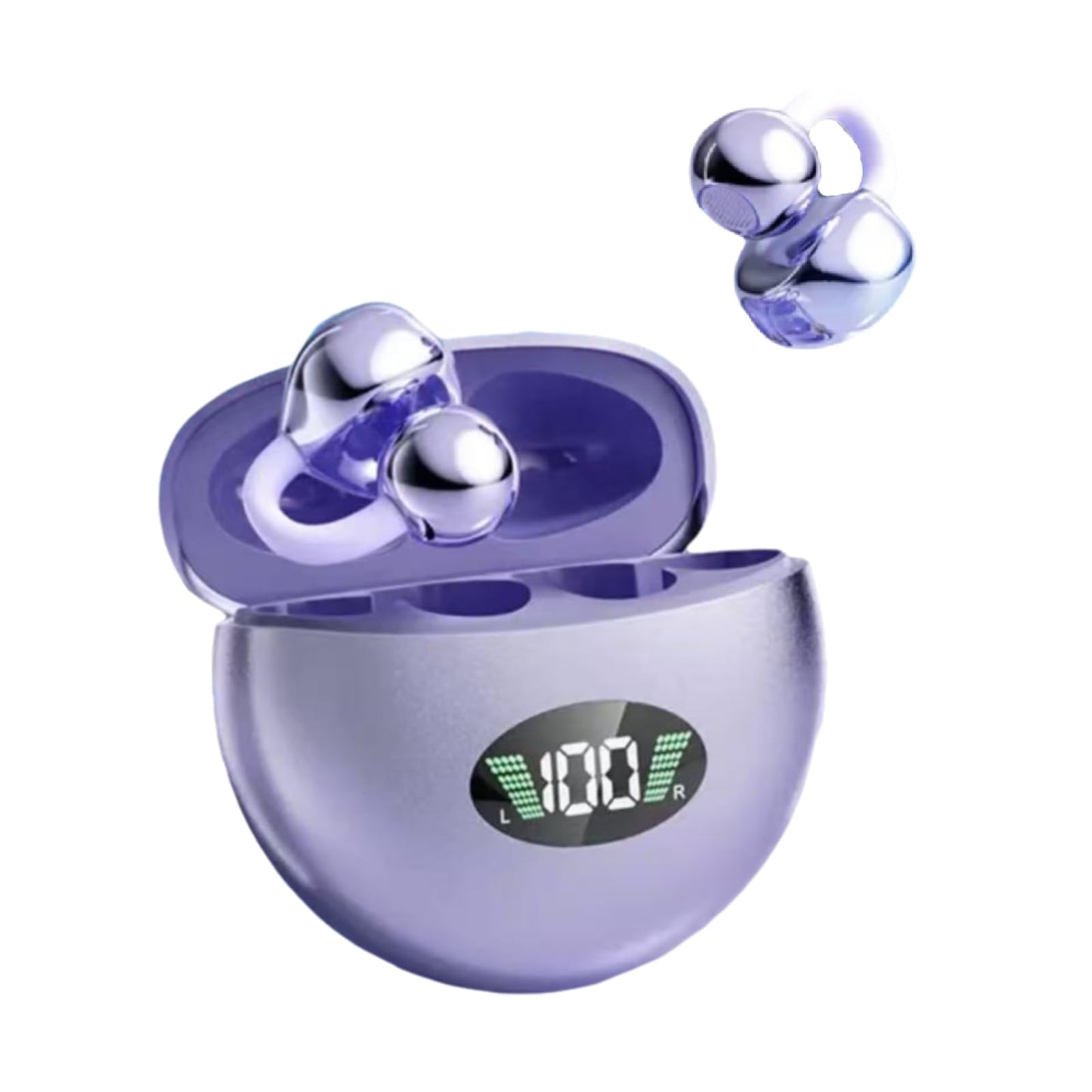 umgoogoo Open Ear Earbuds Wireless Bluetooth 5.4 with Fashion Ear Hooks Clip on Design Digital Display Waterproof Running Sports Yoga Fitness Gym…