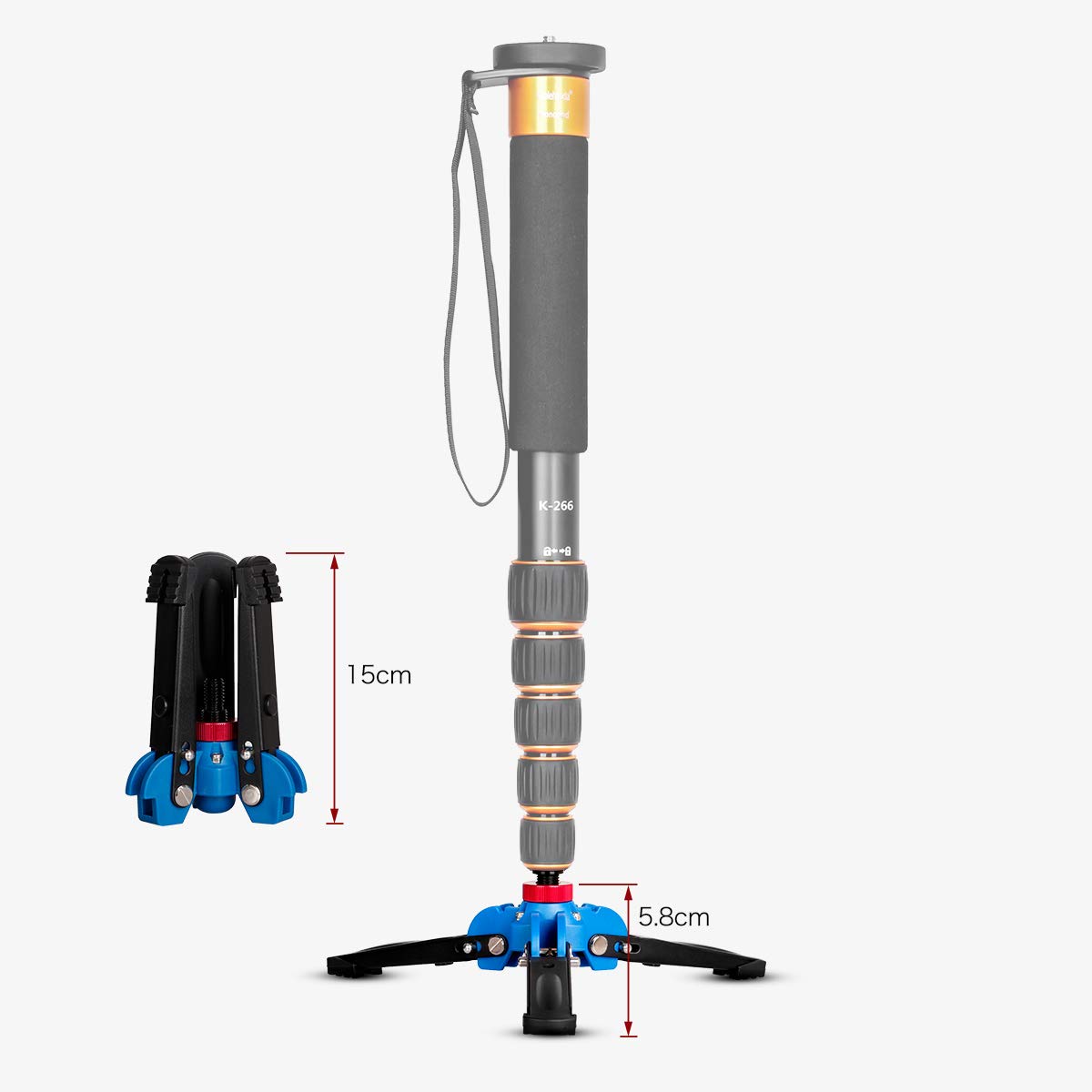 Koolehaoda Mini Tripod,Universal 3 Legs Monopod Base Stand Unipod Support with 3/8" Screw for Monopods Ballhead - A2
