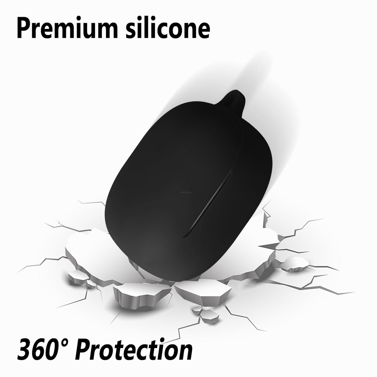 Geiomoo Silicone Case for Anker Soundcore Liberty 5, Soft Flexible Scratch Resistant Protective Cover with Carabiner (Black)