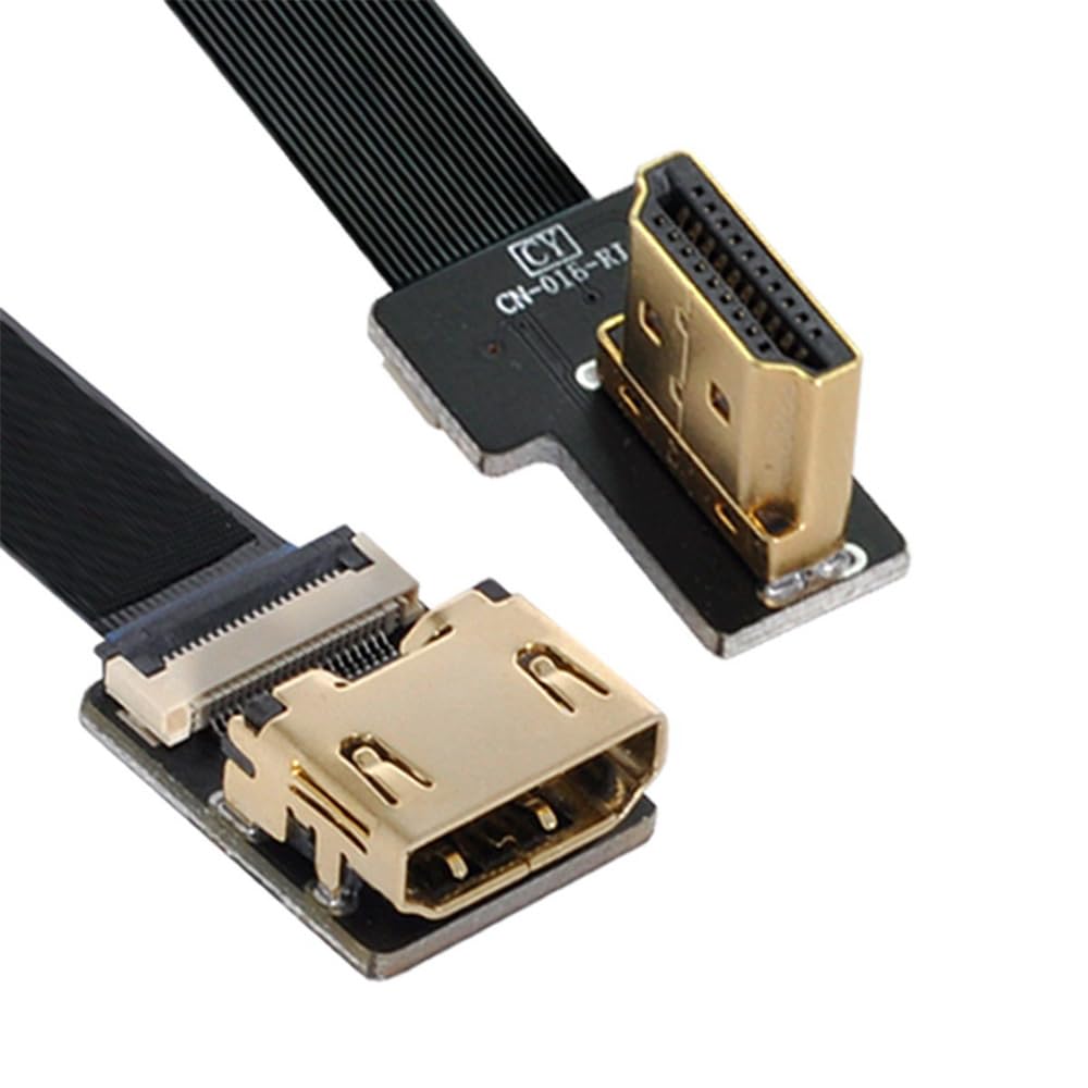 xiwai CYFPV Right Angled 90 Degree HDMI Male to Female FPC Flat Cable for HDTV Multicopter Aerial Photography (0.5M)