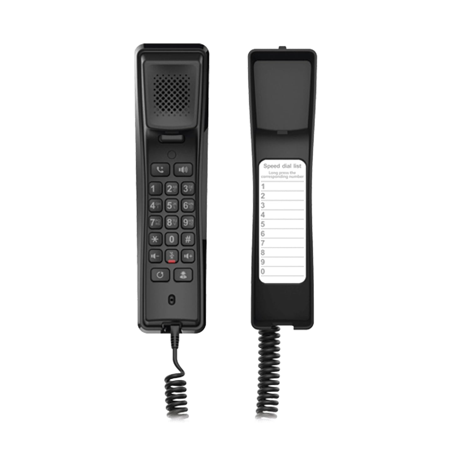 Fanvil H2U Compact IP Phone, Black; 10-Speed Dial Keys; 1 Programmable DSS Key; 10/100Mbps Ethernet; PoE Power Supply; 2 SIP Lines; Direct IP Dial