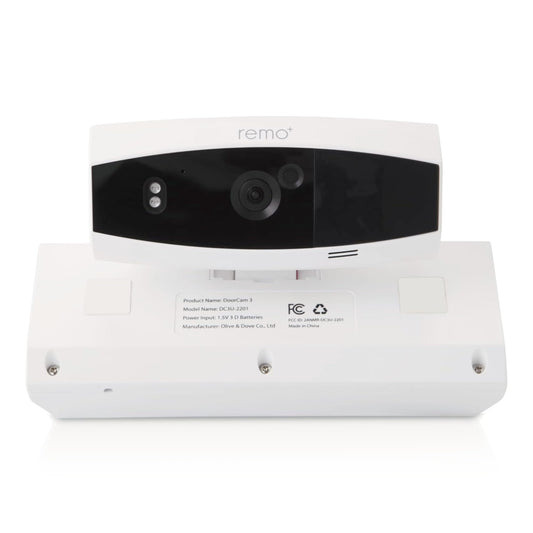 Remo+ DoorCam 3 Over-The-Door Wireless Security Camera, 12-Hour Rolling Video Storage with No Subscription, 1080p Video, Night Vision, 2-Way Talk, AI