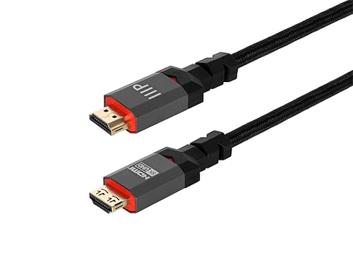 Monoprice 8K Certified Ultra High Speed HDMI Cable - 25 Feet - Black | Braided - HDMI 2.1, 8K@60Hz, 4k@120Hz, 48Gbps, HDR, VRR, CL3 in-Wall Rated