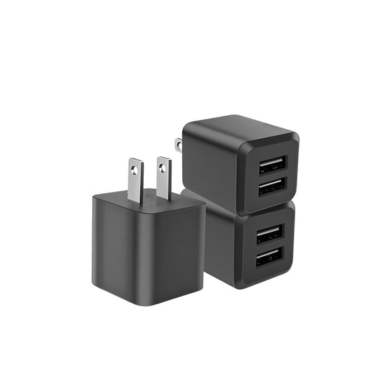 REKNA USB Wall Charger, Dual Port USB Cube Power Adapter Charger Plug Block Charging Box, Dual Port Wall Fast Charging Adapter, Compatible for i Phone