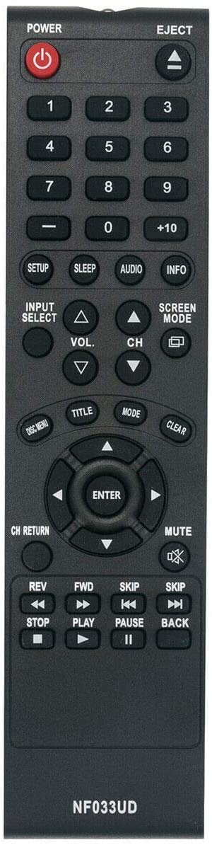 New NF033UD Replaced Remote Applicable for Sylvania Emerson TV DVD Player LD190SS1 LD190SS2 LD195SSX LD320SS1 LD320SS2 LD320SSX LD370SSX LD190EM1